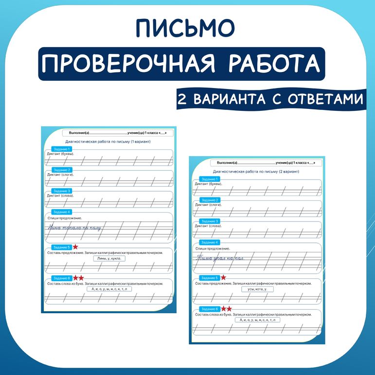 Диагностическая (проверочная) работа по письму (русскому языку). 1 ...