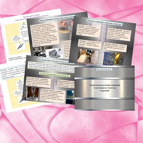 Комплект урока «Технологии получения отверстий в заготовках из металла. Сверление».Труд/(технология) 6 класс. Презентация к уроку+интерактивное задание, соответствуют ФОП, ФРП