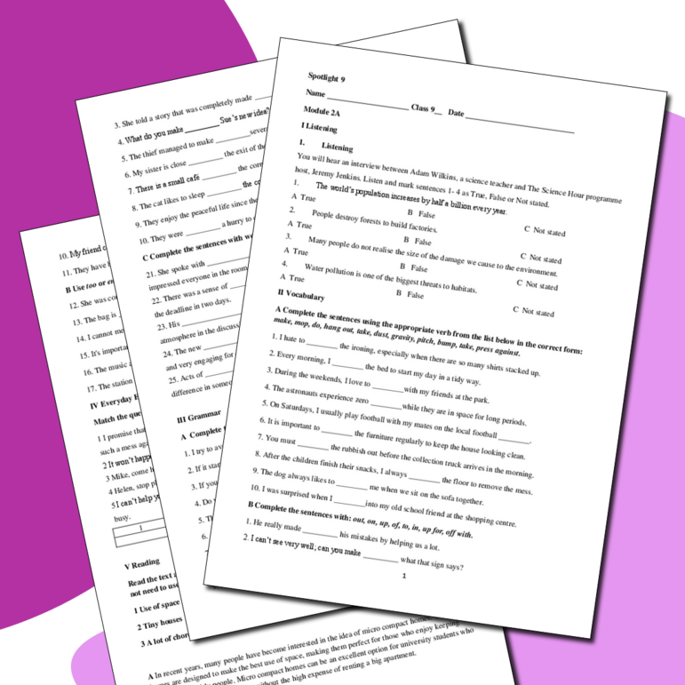 Контрольная работа по английскому языку для 9 класса по УМК Spotlight ...