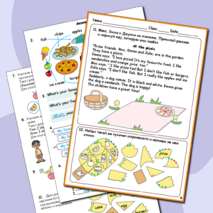 Рабочий лист по английскому языку «My Favourite Food / Моя любимая еда» ( с заданиями на аудирование и чтение)