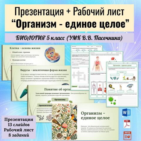 Комплект к уроку биологии 