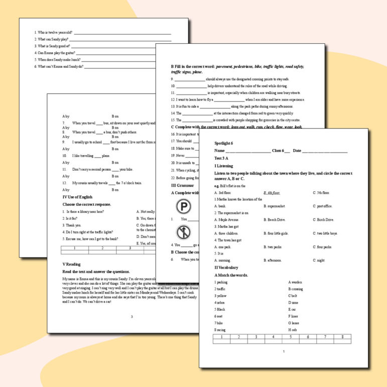 Контрольная работа по английскому языку для 6 класса (Spotlight 6 ...