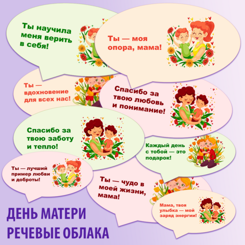 Речевые облака «День матери»
