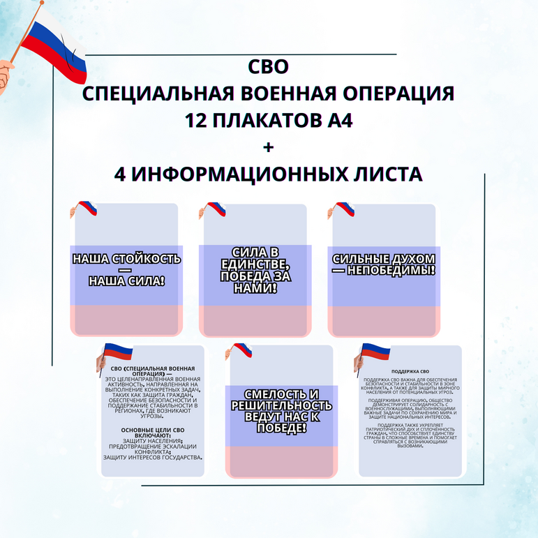 СВО. Специальная Военная Операция. Плакаты А4 для оформления стенда.