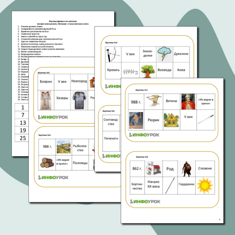 Древние славяне (историческое лото)