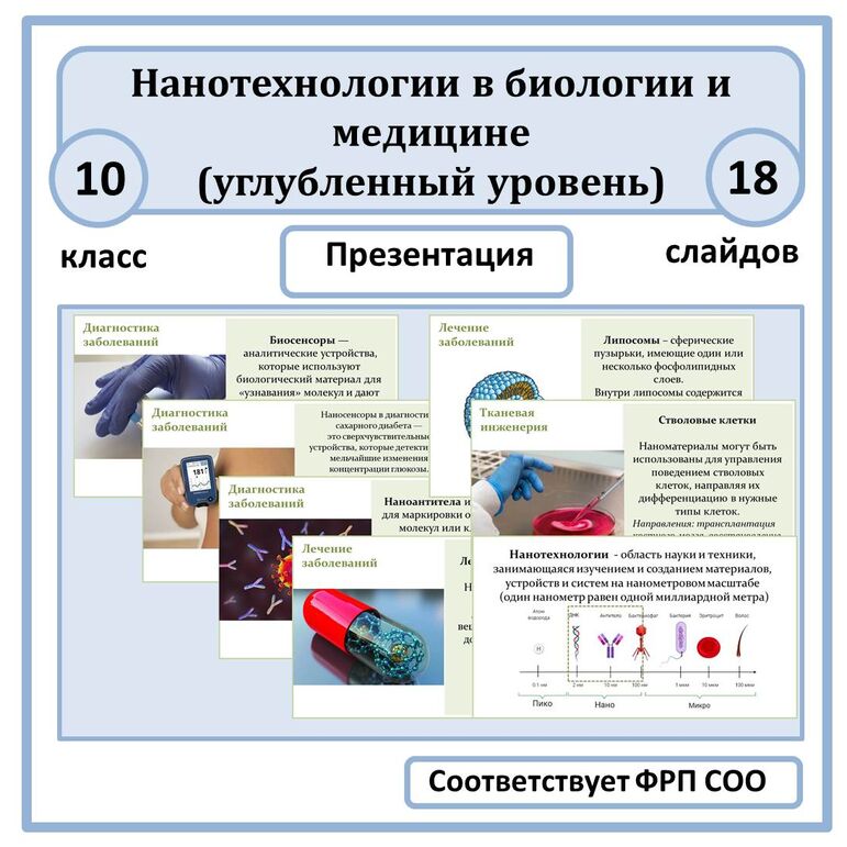 Презентация по биологии "Нанотехнологии в биологии и медицине" 10 класс ...