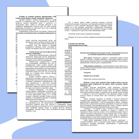 Конспект урока физической культуры на тему: Основы боевых искусств и их влияние на физическое и духовное развитие