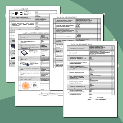Набор тестов по теме 