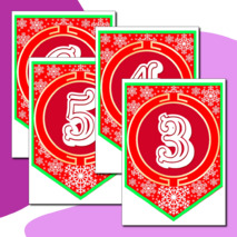 Наборный новогодний алфавит на флажках.