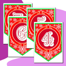 Наборный новогодний алфавит на флажках.