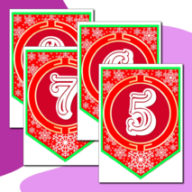 Наборный новогодний алфавит на флажках.