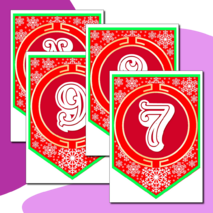 Наборный новогодний алфавит на флажках.