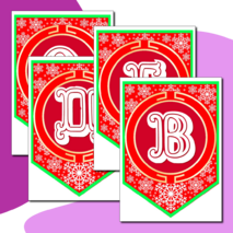 Наборный новогодний алфавит на флажках.