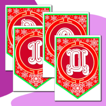 Наборный новогодний алфавит на флажках.