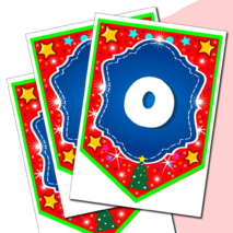 Наборный новогодний алфавит на флажках.