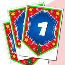 Наборный новогодний алфавит на флажках.