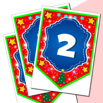 Наборный новогодний алфавит на флажках.