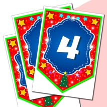 Наборный новогодний алфавит на флажках.