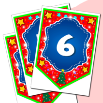 Наборный новогодний алфавит на флажках.