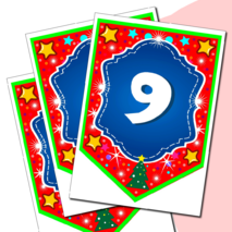 Наборный новогодний алфавит на флажках.