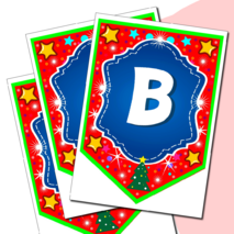 Наборный новогодний алфавит на флажках.