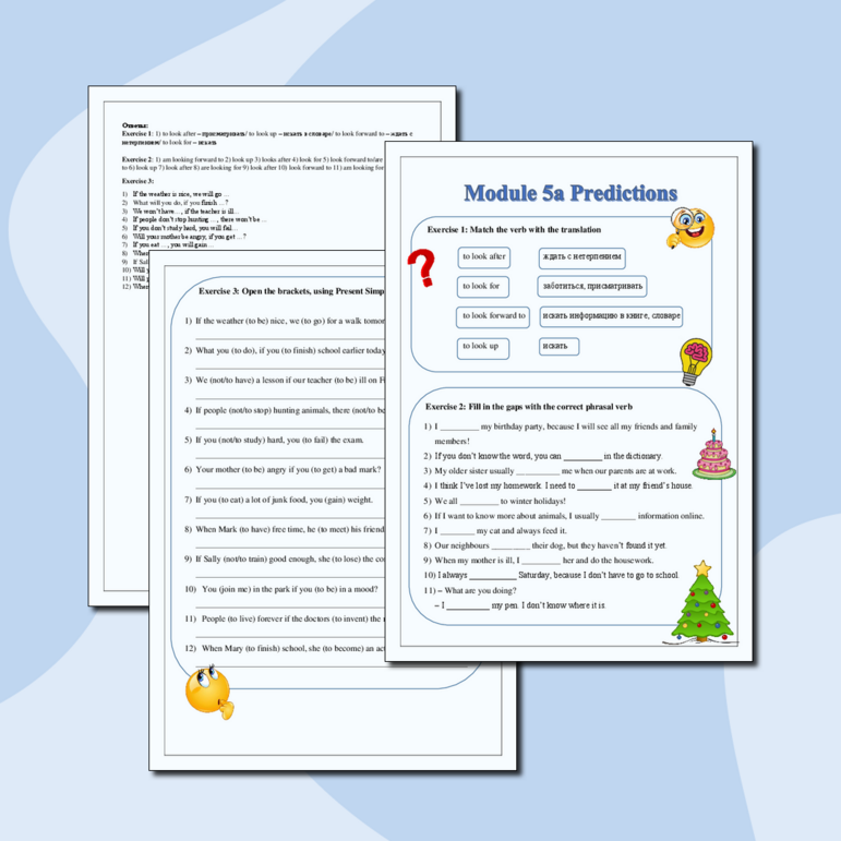 Рабочий лист к Module 5a Predictions, УМК Spotlight 7 класс