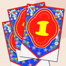 Наборный новогодний алфавит на флажках.