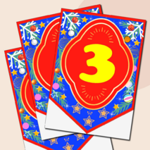 Наборный новогодний алфавит на флажках.