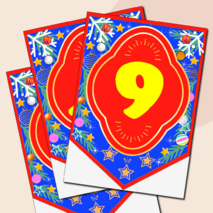 Наборный новогодний алфавит на флажках.