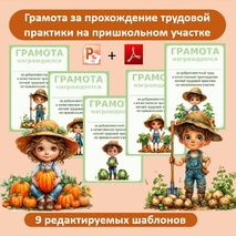 Грамота за добросовестный труд при прохождении летней трудовой практики на пришкольном участке