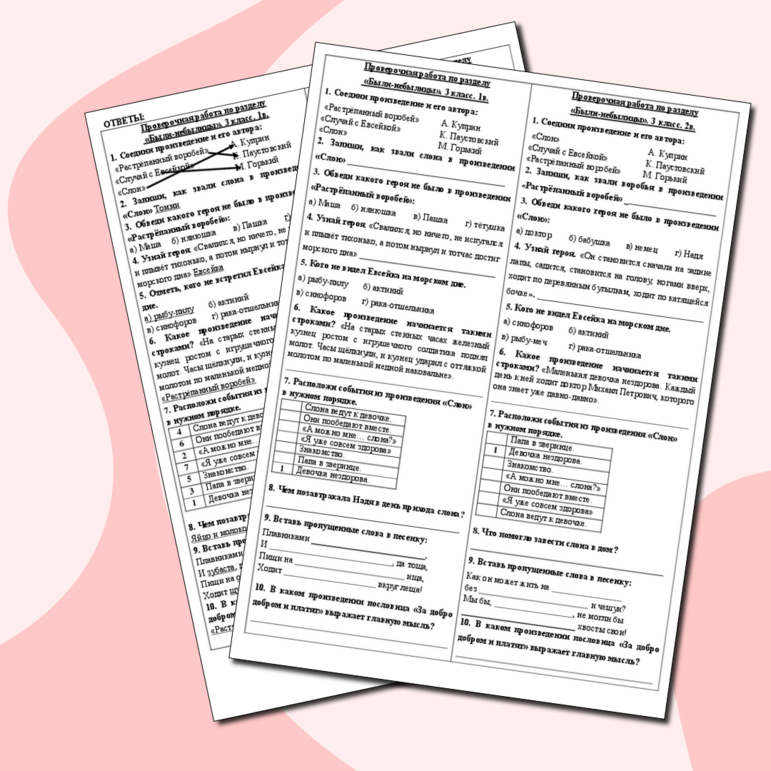 Проверочная работа по разделу 
