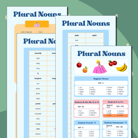 Plural nouns - Множественное число существительных в английском языке
