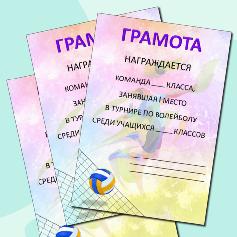 Грамота. Турнир по волейболу.