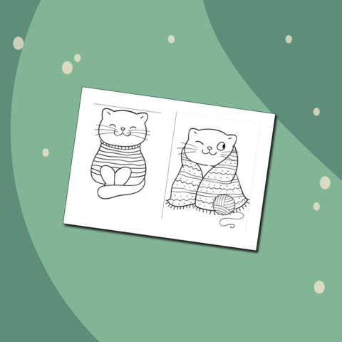 Котик для раскрашивания и вырезания