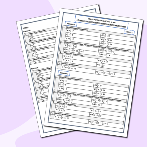 Проверочная работа по теме: 