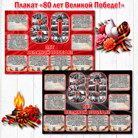 Оформление. Плакат-факты 80 лет Великой Победе
