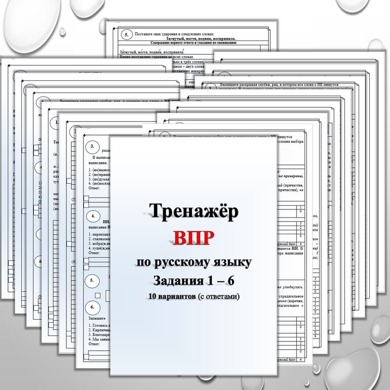 Тренажёр по русскому языку ВПР 8 кл. 1 - 6 задания
