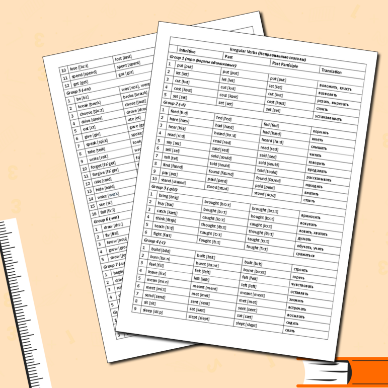 "Emotional Irregular Verbs" карточки для отработки неправильных глаголов