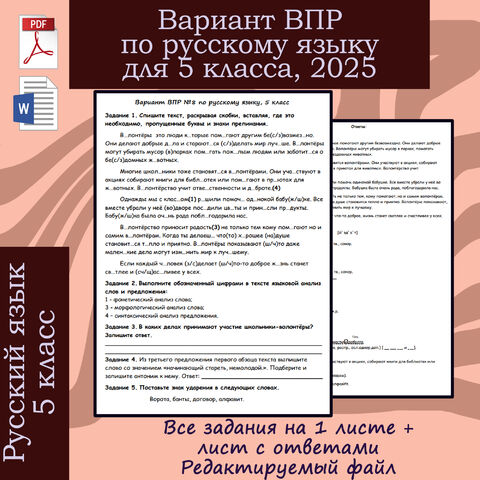 Вариант ВПР по русскому языку 8 класс в word