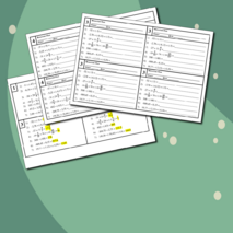 Карточки «Сложение и вычитание положительных и отрицательных чисел»