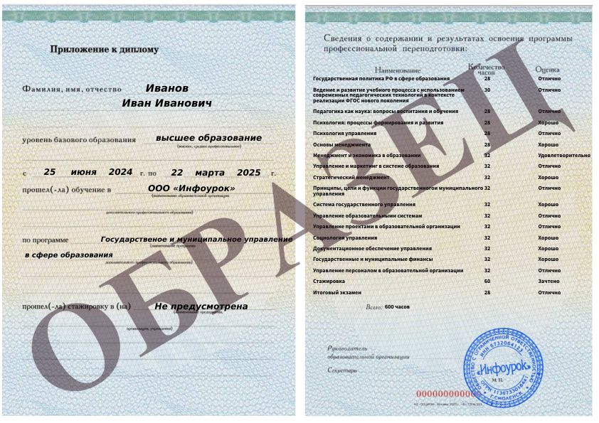 Приложение к диплому