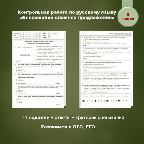 Контрольная работа по русскому языку 