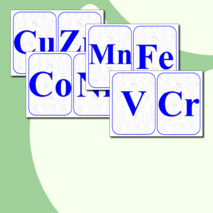 Карточки для изучения названий химических элементов (50 шт)