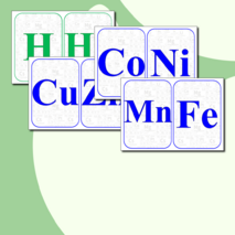 Карточки для изучения названий химических элементов (50 шт)