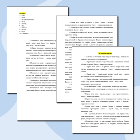 Игра «Загадки»