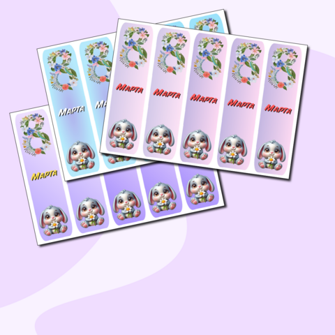 Закладки для девочек. 8 марта.