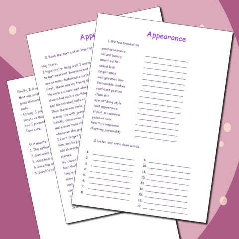Подготовка к ВПР по английскому языку. 8 класс. Тема: Appearance