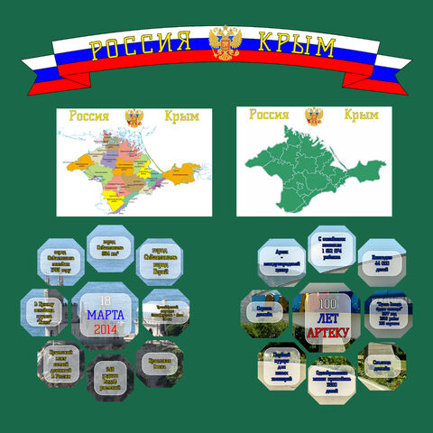 Оформление «День воссоединения Крыма и Севастополя с Россией. 100-летие Артека» 17.03.2025 г.