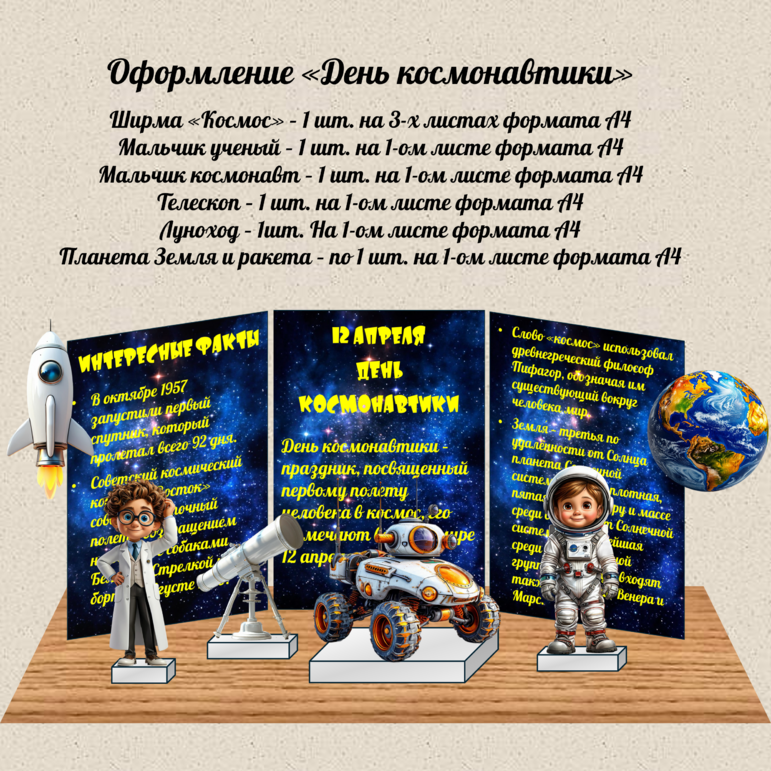 Оформление на "День космонавтики".
