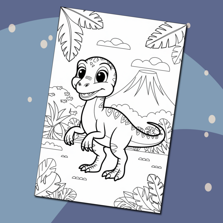 Древние животные – велоцираптор. Детская раскраска – раскраска для ...